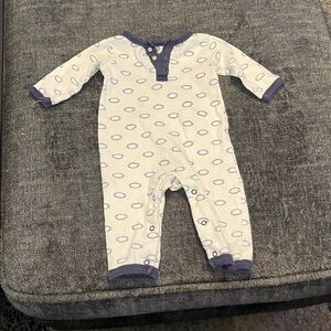 Hudson Baby White and Blue Patterned Footie